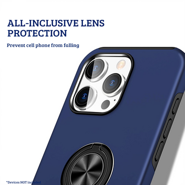 iPhone 16 Pro Max Comprehensive Protection Case Cover with Magnetic Ring Holder: Anti-Shock, Anti-Falling- Pink